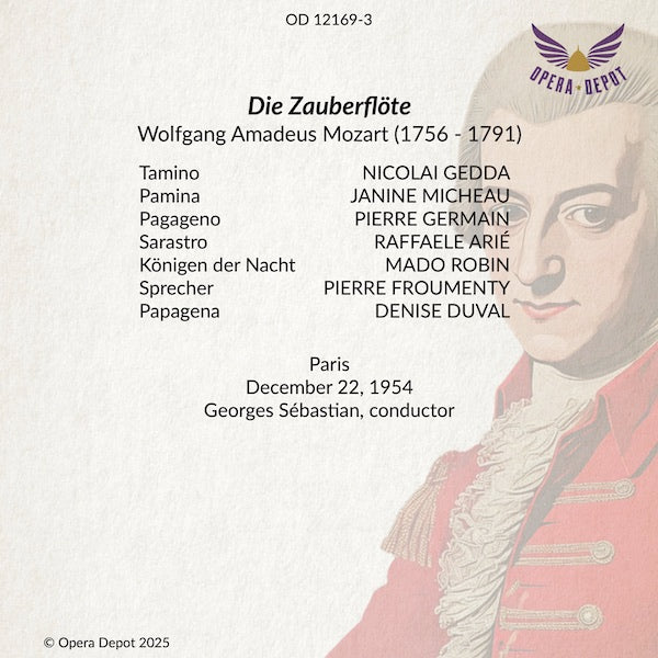 Mozart: Die Zauberflöte (In French) - Gedda, Michaeu, Robin, Arié, Germain, Duval; Sébastian. Paris, 1954