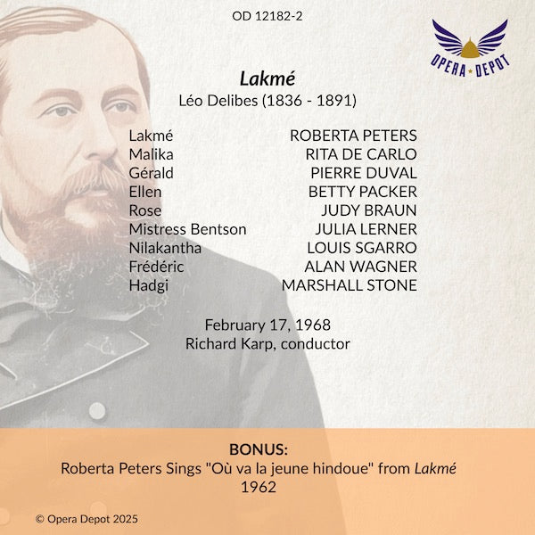 Delibes: Lakmé - Peters, de Carlo, Duval, Sgarro, Wagner; Karp. 1968