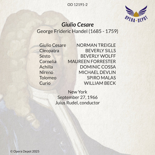 Handel: Giulio Cesare - Treigle, Sills, Forrester, Wolff, Malas, Devlin; Rudel. 1966