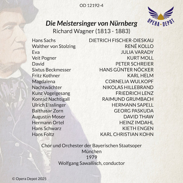 Wagner: Die Meistersinger von Nürnberg - Fischer-Dieskau, Varady, Kollo, Schreier, Moll; Sawallisch. München, 1979