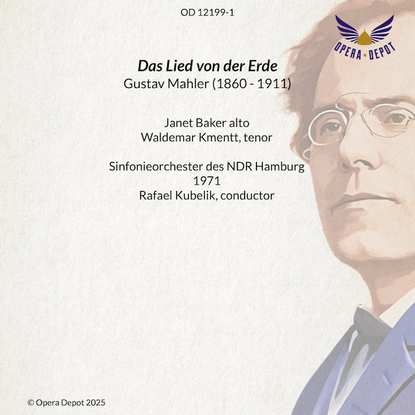 Mahler: Das Lied von der Erde - Kmentt, Baker; Kubelik. Hamburg, 1971