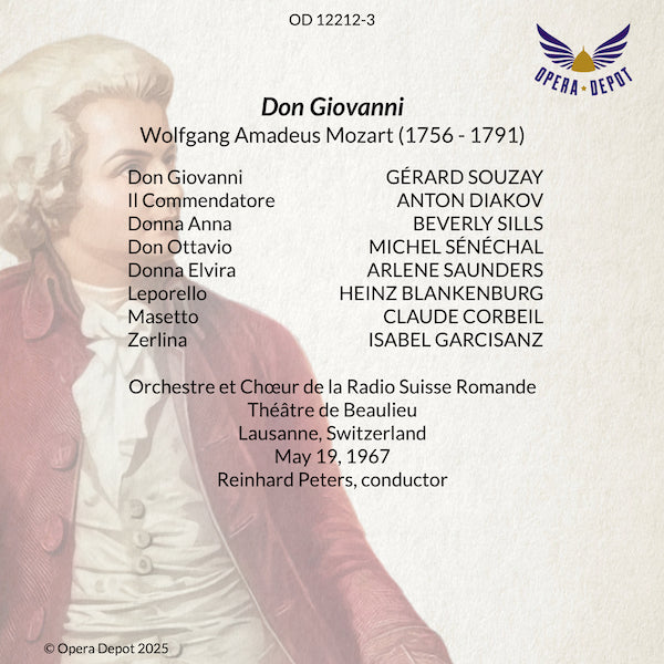 Mozart: Don Giovanni - Souzay, Sills, Saunders, Sénéchal, Blankenberg; Reinhardt. Lausanne, 1967
