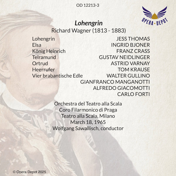 Wagner: Lohengrin - Thomas, Bjoner, Varnay, Neidlinger, Crass, Krause; Sawallisch. Milano, 1965