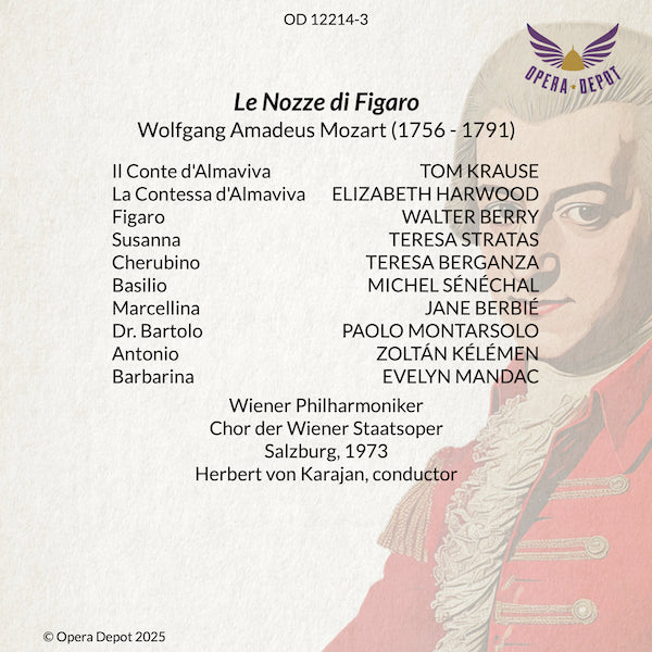 Mozart: Le Nozze di Figaro - Stratas, Berry, Harwood, Krause, Berganza, Sénéchal, Montarsolo; Karajan. Salzburg, 1973