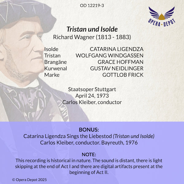 Wagner: Tristan und Isolde - Ligendza, Windgassen, Hoffman, Frick, Neidlinger; C. Kleiber. Stuttgart, 1973