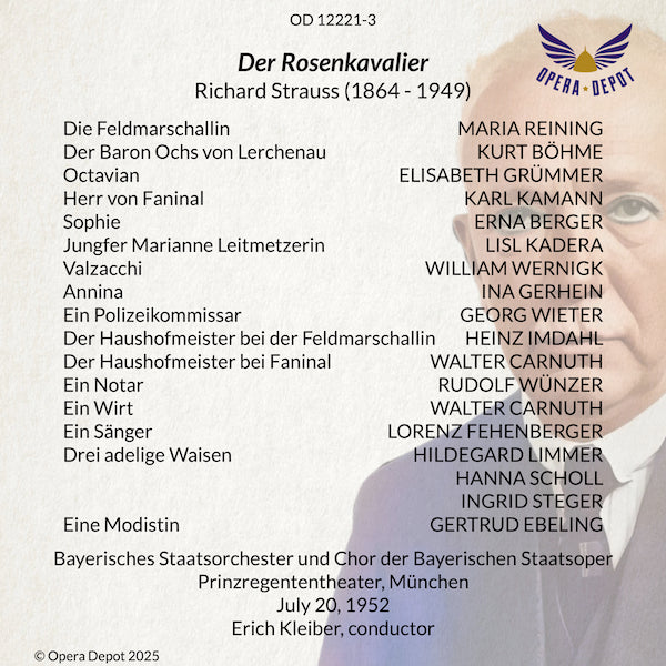 Strauss: Der Rosenkavalier - Reining, Grümmer, Berger, Böhme; E. Kleiber. München, 1952