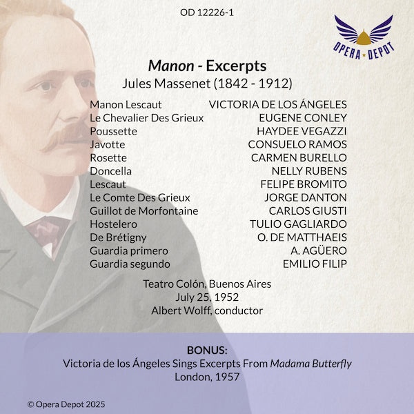 Massenet: Manon (Excerpts) - De Los Ángeles, Conley, Danton; Wolff. Buenos Aires, 1952