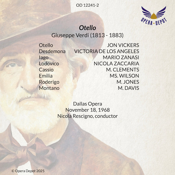 Verdi: Otello - Vickers, De Los Ángeles, Zanasi; Rescigno. Dallas, 1968