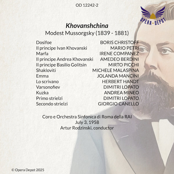 Mussorgsky: Khovanshchina (In Italian) - Christoff, Petri, Companez, Picchi, Malaspina; Rodzinksi. Roma, 1958