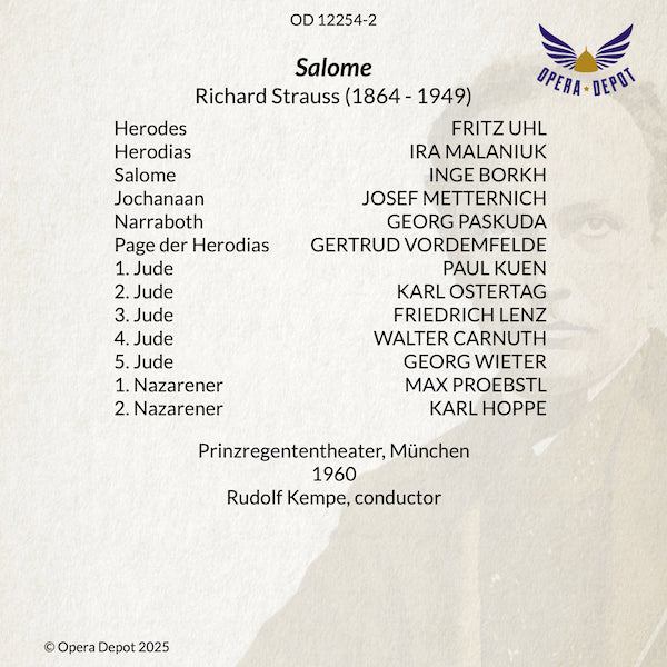 Strauss: Salome - Borkh, Uhl, Metternich, Malaniuk; Kempe. München, 1960