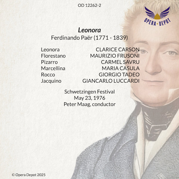 Paër: Leonora - Carson, Frusoni, Savru, Casula; Maag. Schwetzingen, 1976