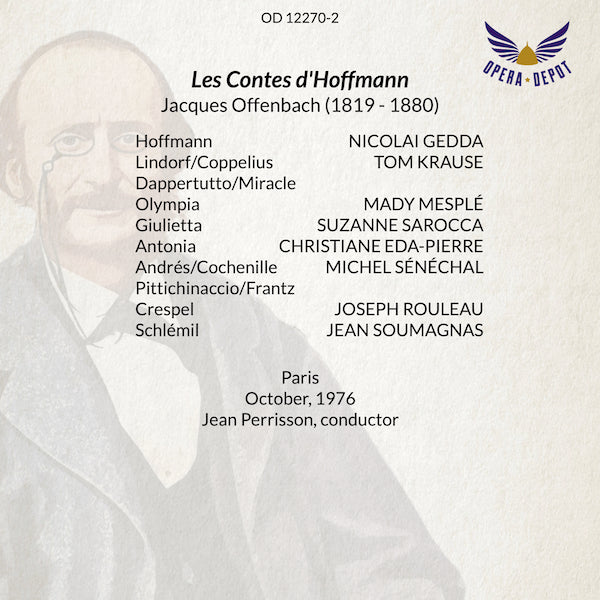 Offenbach: Les Contes d'Hoffmann - Gedda, Eda-Pierre, Mesplé, Sarocca, Krause, Sénéchal; Perrisson. Paris, 1976