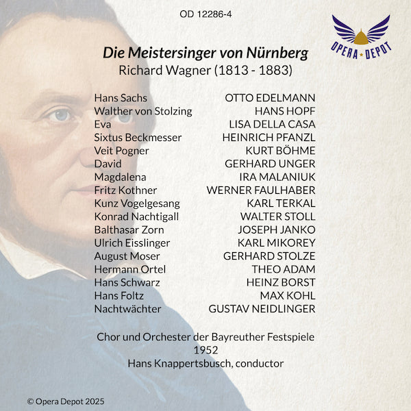 Wagner: Die Meistersinger von Nürnberg - Edelmann, Della Casa, Hopf, Pfanzl, Böhme, Malaniuk; Knappertsbusch. Bayreuth, 1952