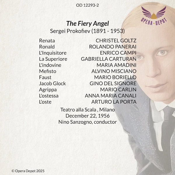 Prokofiev: The Fiery Angel (In Italian) - Goltz, Panerai, Campi; Sanzogno. Milano, 1956