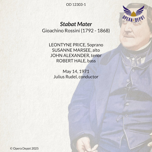 Rossini: Stabat Mater - L. Price, Marsee, Alexander, Hale; Rudel. 1971