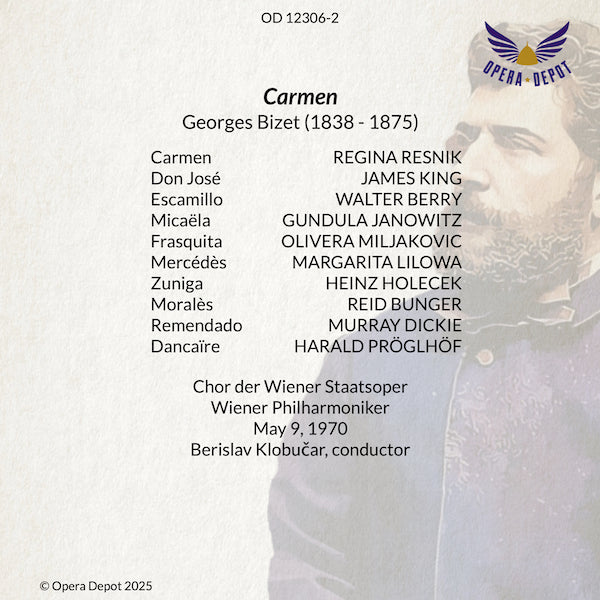 Bizet: Carmen - Resnik, King, Janowitz, Berry; Klobucar. Wien, 1970
