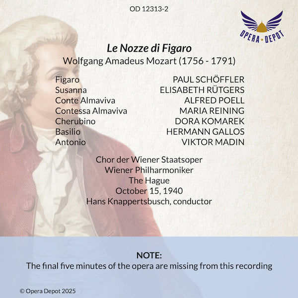 Mozart: Le Nozze di Figaro - Schöffler, Rütgers, Reining, Poell; Knappertsbusch. The Hague, 1940