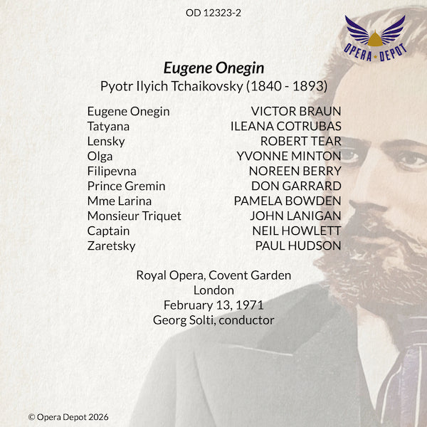 Tchaikovsky: Eugene Onegin (In English) - Braun, Cotrubas, Tear, Garrard, Minton; Solti. London, 1971