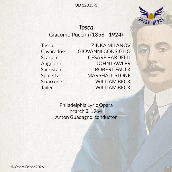 Puccini: Tosca (Extended Excerpts) - Milanov, Consiglio, Bardelli; Guadagno. Philadelphia, 1964