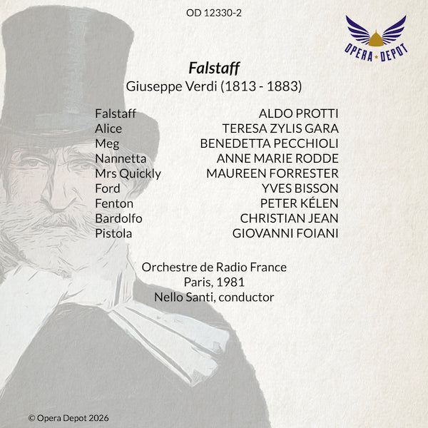 Verdi: Falstaff - Protti, Zylis-Gara, Forrester, Bisson, Santi. Paris, 1981