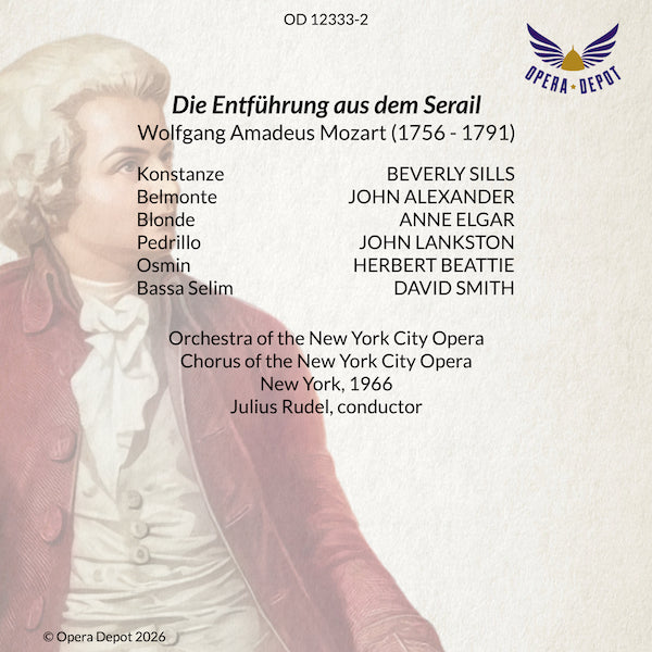 Mozart: Die Entführung aus dem Serail (In English) - Sills, Alexander, Elgar, Lankston, Beattie; Rudel. New York, 1966