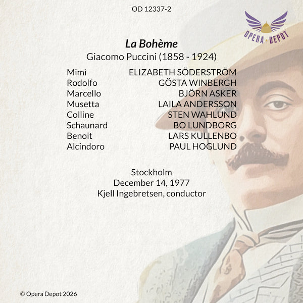 Puccini: La Bohème (In Swedish) - Söderström, Winbergh, Asker, Andersson, Walhlund; Ingebretsen. Stockholm, 1977