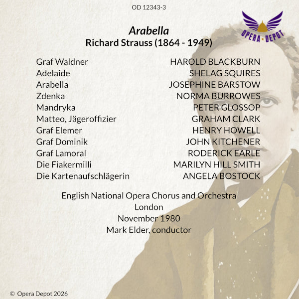 Strauss: Arabella (In English) - Barstow, Glossop, Burrowes, Clark; Elder. London, 1980