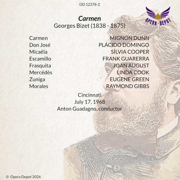 Bizet: Carmen - Dunn, Domingo, Cooper, Guarrera; Guadagno. Cincinnati, 1968