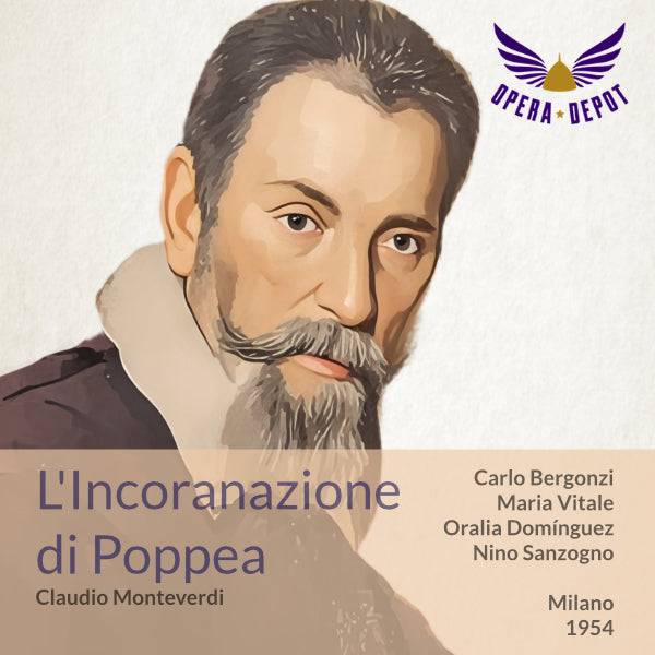 Monteverdi: L'incoronazione di Poppea - Vitale, Bergonzi, Domínguez, Panerai, Petri; Sanzogno. Milano, 1954