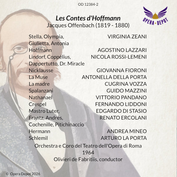 Offenbach: Les Contes d'Hoffmann (In Italian) - Lazzari, Zeani, Rossi-Lemeni; de Fabritiis. Roma, 1964