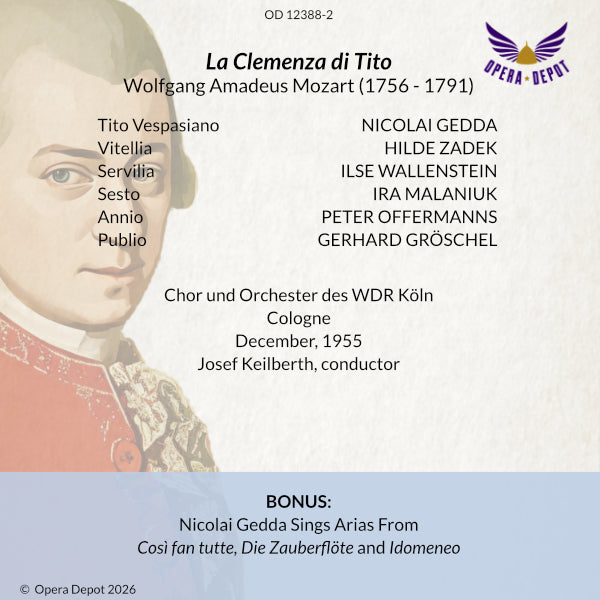 Mozart: La Clemenza di Tito - Gedda, Malaniuk, Zadek, Wallenstein; Keilberth. Köln, 1955