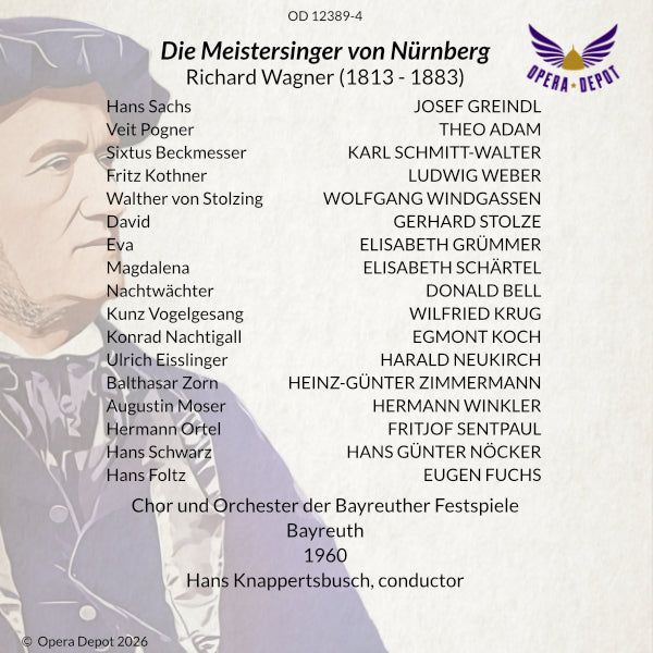 Wagner: Die Meistersinger von Nürnberg - Greindl, Windgassen, Grümmer, Adam, Stolze; Knappertsbusch. Bayreuth, 1960