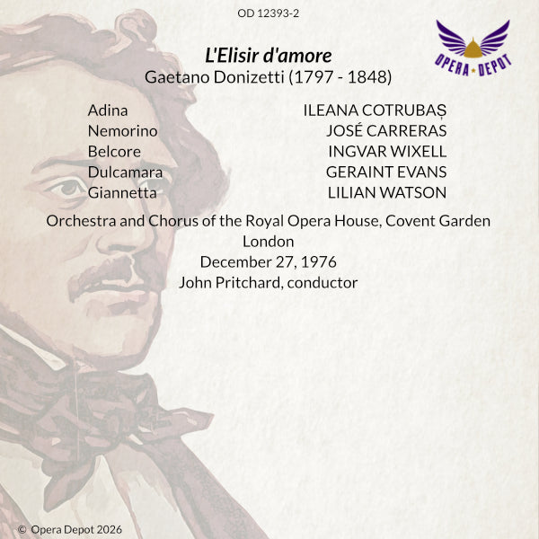 Donizetti: L'Elisir d'amore - Cotrubas, Carreras, Wiixell, G. Evans, Watson; Pritchard. London, 1976