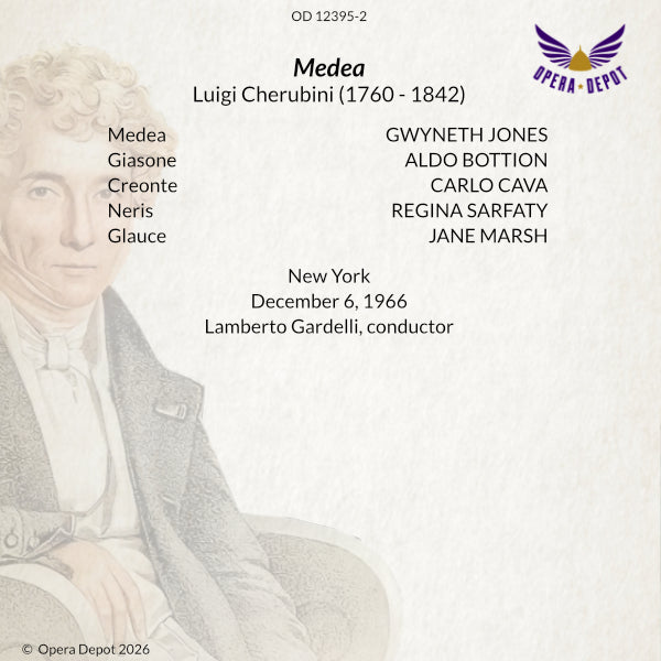 Cherubini: Medea - Jones, Bottion, Cava, Sarfaty, Marsh; Gardelli. New York, 1966