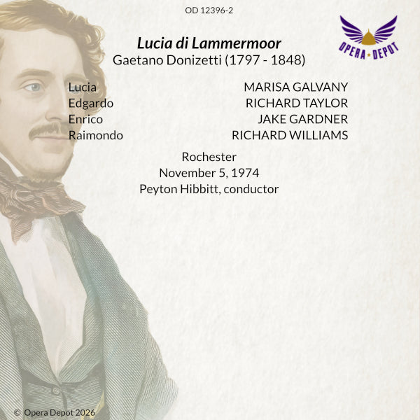 Donizetti: Lucia di Lammermoor - Galvany, Taylor, Gardner; Hibbitt. Rochester, 1974