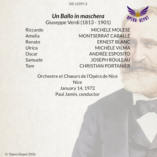 Verdi: Un Ballo in maschera - Caballé, Molese, Blanc, Vilma; Jamin. Nice, 1972
