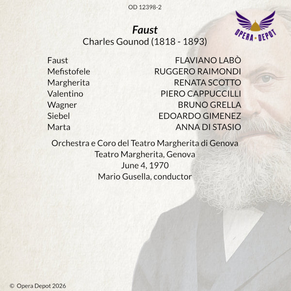 Gounod: Faust (In Italian) - Scotto, Labò, R. Raimondi, Cappuccilli; Gusella. Genova, 1970