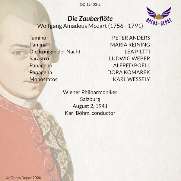 Mozart: Die Zauberflöte - Anders, Reining, Weber, Poell; Böhm. Salzburg, 1941