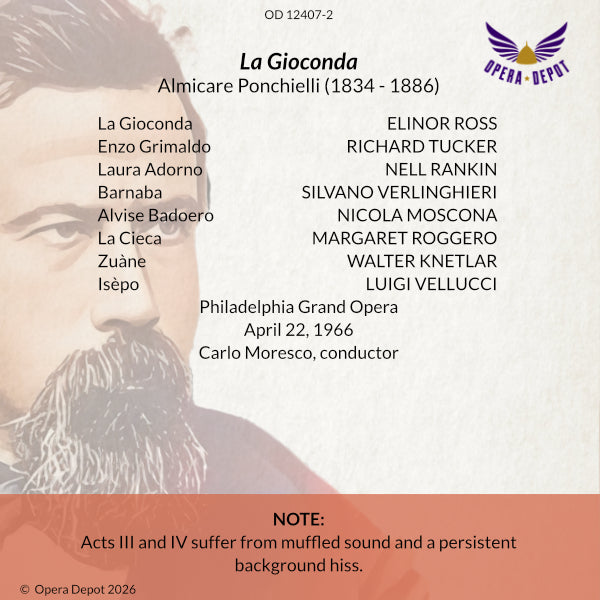 Ponchielli: La Gioconda - Ross, Tucker, Rankin, Verlinghieri; Moresco. Philadelphia, 1966