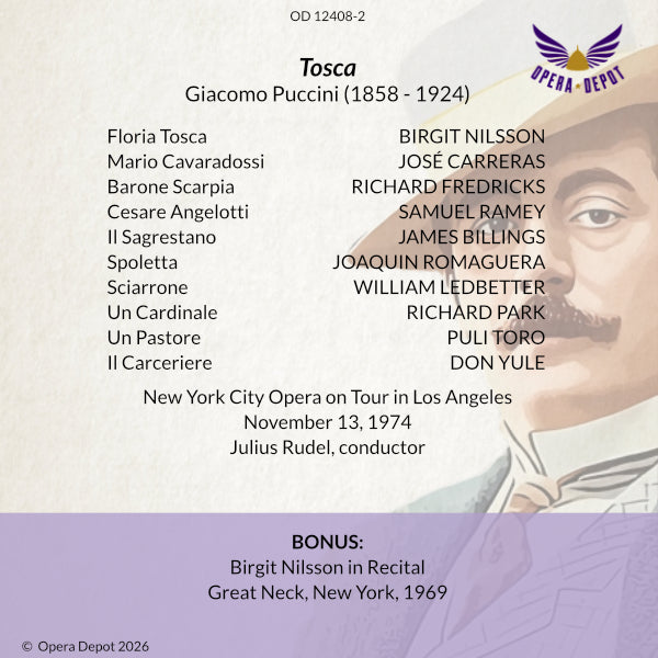 Puccini: Tosca - Nilsson, Carreras, Fredericks, Ramey; Rudel. Los Angeles, 1974
