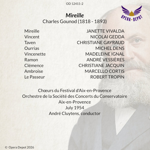 Gounod: Mireille - Vivalda, Gedda, Gayraud, Dens; Cluytens. Aix-en-Provence, 1954