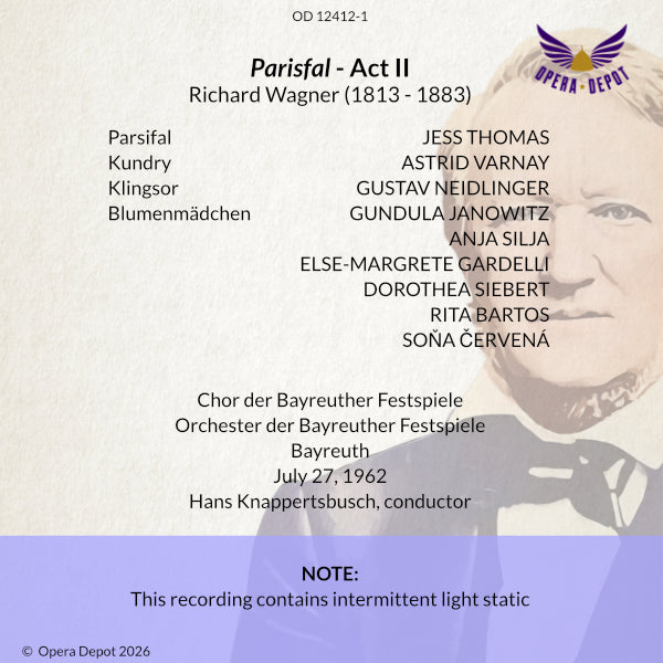 Wagner: Parsifal (Act II) - Thomas, Varnay, Neidlinger, Silja, Janowitz; Knappertsbusch. Bayreuth, 1962