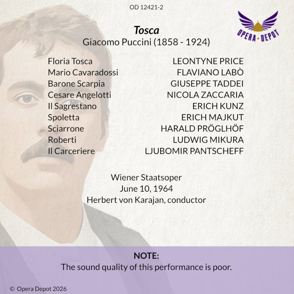 Puccini: Tosca - Price, Labò, Taddei, Kunz, Zaccaria; Karajan. Wien, 1964
