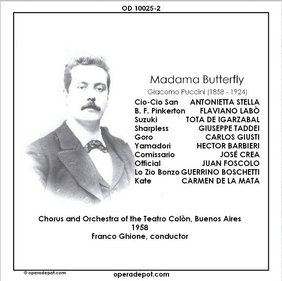 Puccini: Madama Butterfly -  Stella, Labò, Taddei, Igarzabal.  Buenos Aires, 1958