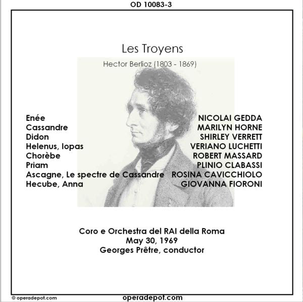 Berlioz: Les Troyens - Gedda, Horne, Verrett, Luchetti, Massard, Clabassi; Prêtre.  Roma, 1969