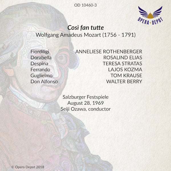 Mozart: Così fan tutte - Rothenberger, Elias, Stratas, Kozma, Krause, Berry; Ozawa.  Salzburg, 1969