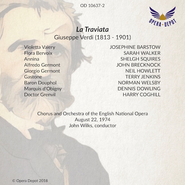 Verdi: La Traviata (In English) - Barstow, Brecknock, Howlett, Walker; Wilks. London, 1974