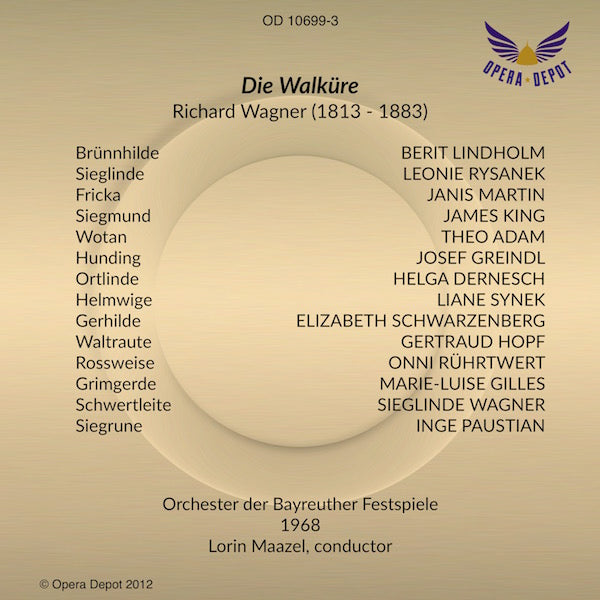 Wagner: Der Ring des Nibelungen - Kuchta/Lindholm, Windgassen/Parly, Adam/Greindl; Maazel.  Bayreuth, 1968