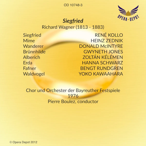 Wagner: Der Ring des Nibelungen - Jones, Kollo, Thomas, McIntyre, Hofmann, Bode; Boulez.  Bayreuth, 1976