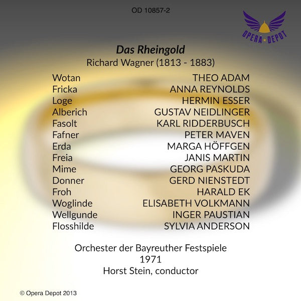 Wagner: Das Rheingold - Adam, Reynolds, Ridderbusch, Martin, Neidlinger; Stein. Bayreuth, 1971